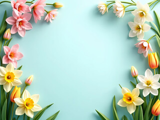 Decorative frame with flowers