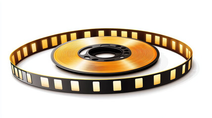 MOVIE, PHOTOGRAPHY film strip ISOLATED ON WHITE BACKGROUND