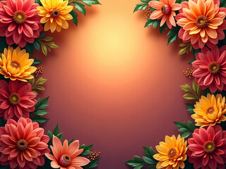 Fototapeta premium Decorative frame with flowers