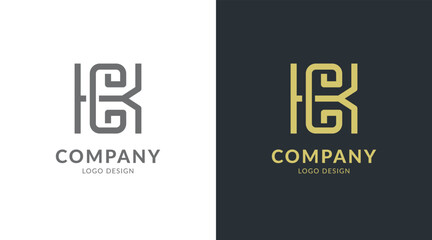 Modern letter KC, strong monogram letter CK logo design, KC logo vector	
