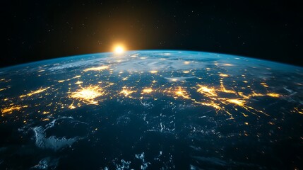 Fototapeta premium Earthrise: A Stunning View of Our Planet at Sunrise