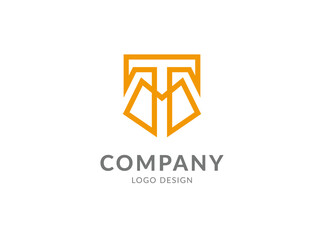 TM logo design template. MT or TM logo monogram icon	