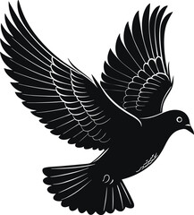 Flying bird Silhouette, Vector Design