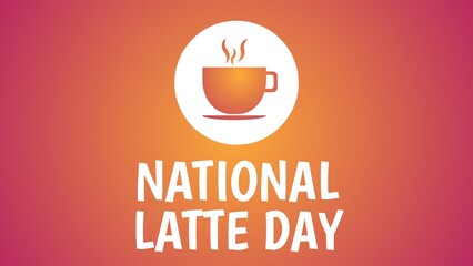 National Latte Day web banner design illustration 