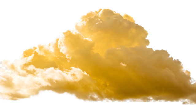 yellow cloud with transparent background