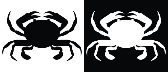 Crab icon, crab vector icon. crab sign, crab design, Crab silhouette.Stone crab flat icon. Sea crab silhouette isolated. Vector illustration.