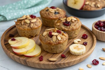 Delicious Baked Goods Featuring Almonds, Cranberries, and Apple Slices