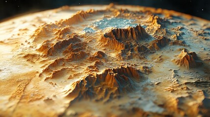 A detailed 3D rendering of Planet Earth, showcasing geographical features