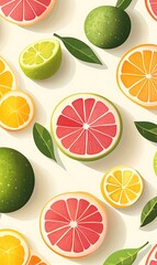 a group of oranges and limes