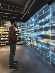 Fototapeta premium Virtual Twin of Retail Store Showcasing Customer Insights and Data Analytics