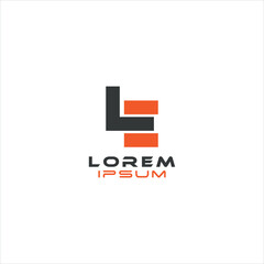 Modern Bold Lettermark LE Logo with Geometric Elements and Sleek Typography