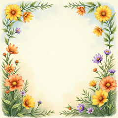 Obraz premium Decorative frame with flowers