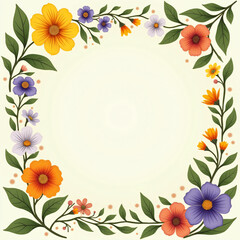 Obraz premium Decorative frame with flowers