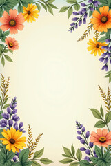 Obraz premium Decorative frame with flowers