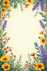 Obraz premium Decorative frame with flowers