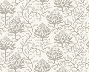 Abstract pattern geometric flower and leaf shape. floral nature organic modern art seamless pattern. 