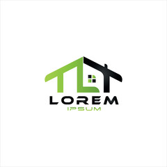 Modern Real Estate Logo Design with Green and Black Color Scheme With Lettermark TLT
