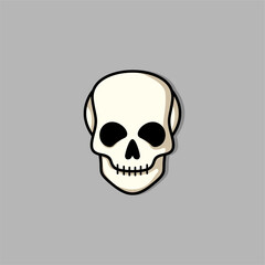 Cartoon skull character in snapback hat. Cool skull with expression happy. Sticker collection can be use as logo, symbol, icon.