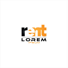 Professional Rental Business Logo with Bold Typography and Modern Design