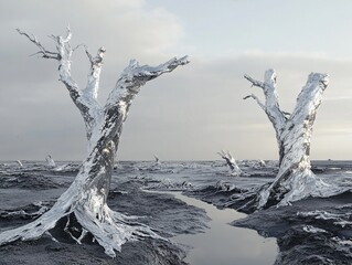 Silvered Wasteland: Climate Impact on Ecosystems