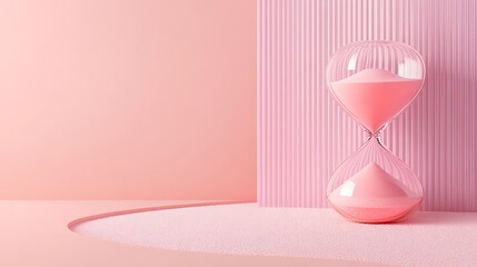 a hourglass with pink liquid