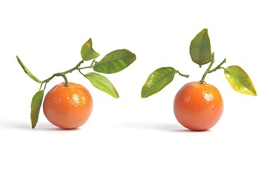 a group of oranges on a white surface