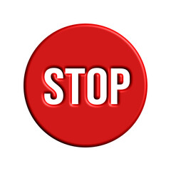 stop sign icon 3d style