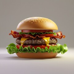 hamburger on a white background