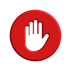 stop hand sign 3d style