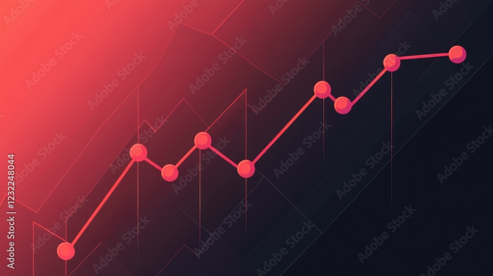 Poster a concept image of rising costs with an upward graph, red gradient backdrop.