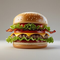 hamburger on white background