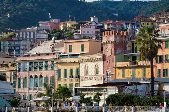 Celle, Ligure - Italy - Beautiful Italian mediterranean village of Finale Ligure at sunrise	