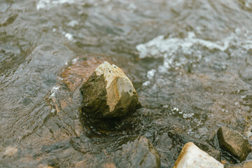 Close up of fast flowing river water