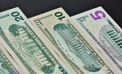 Images of banknotes of various countries. american dollar photos.