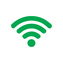 Green wifi signal icon silhouette vector illustration design on white background.