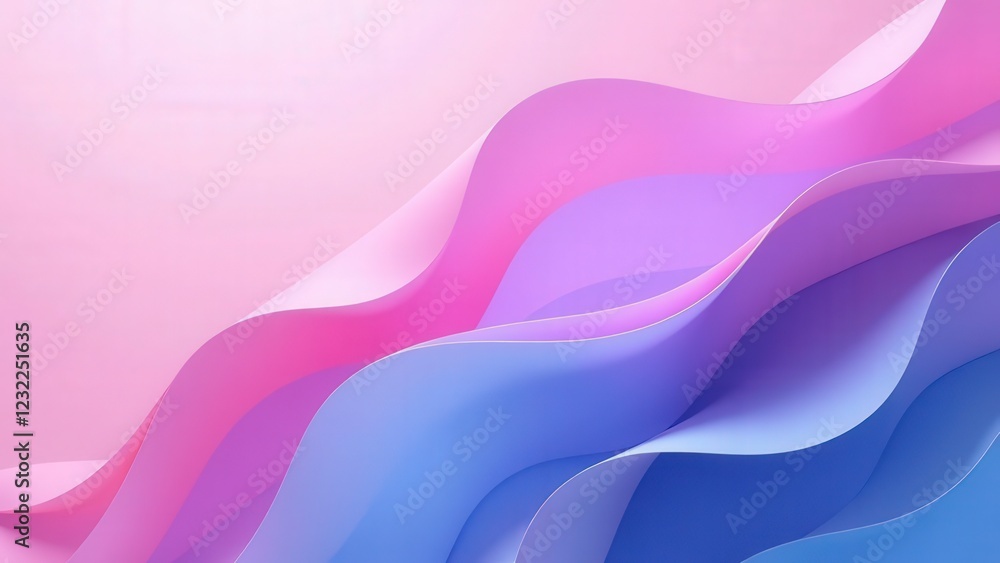 Poster smooth pastel-colored shapes flowing in waves create a calming and stylish abstract background
