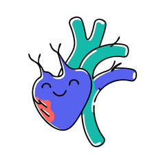 Smiling Heart Cartoon: Fun and Educational Medical Illustration