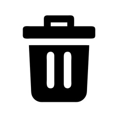 Trash Can Silhouette: Clean Environment and Disposal Icon