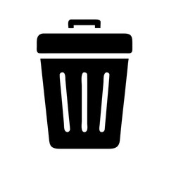 Trash Can Silhouette: Clean Environment and Disposal Icon