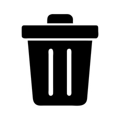 Trash Can Silhouette: Clean Environment and Disposal Icon"