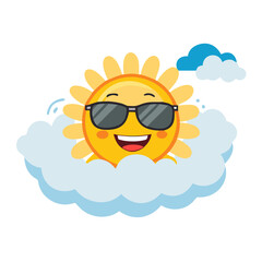 sun with sunglasses