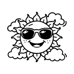 sun with sunglasses
