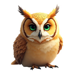 Watchful Brown Owl with Sharp Eyes