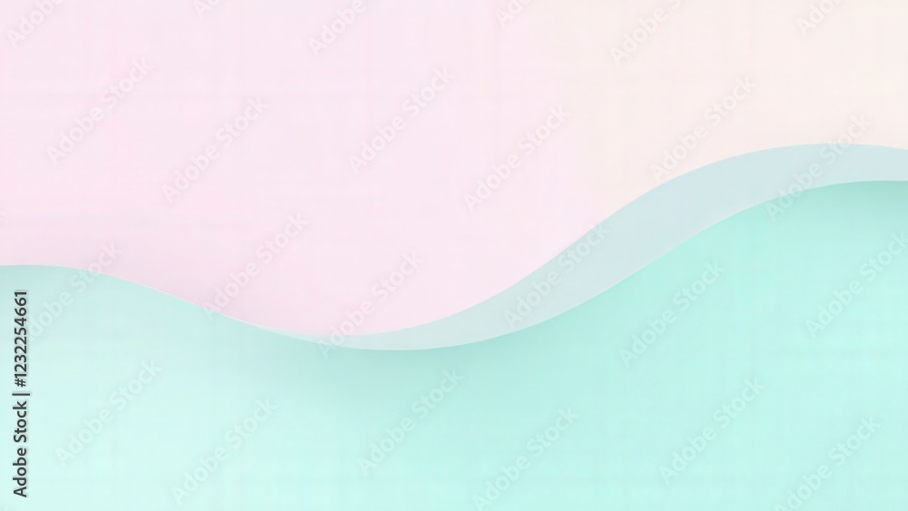 Poster abstract pastel pink and green wave background creating a smooth transition