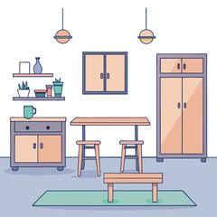 interior of a room with furniture
