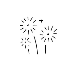 Obraz premium Set line icons of firework