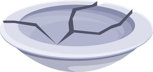 Cracked plate with visible damage, representing concepts of brokenness, fragility, and imperfection