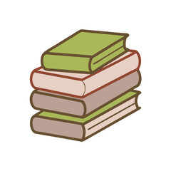 Minimalist Stacked Books Illustration for Study and Learning"