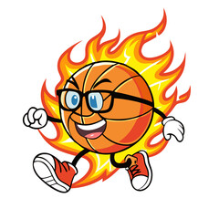 Flaming Basketball Character Vector with Fun Details