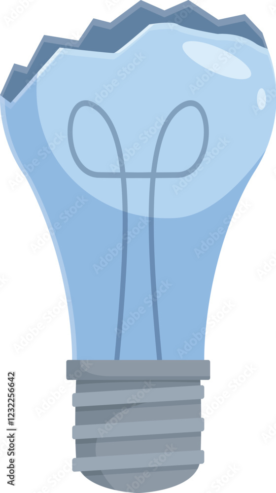 Poster broken light bulb representing a sudden interruption in the flow of new ideas and creativity